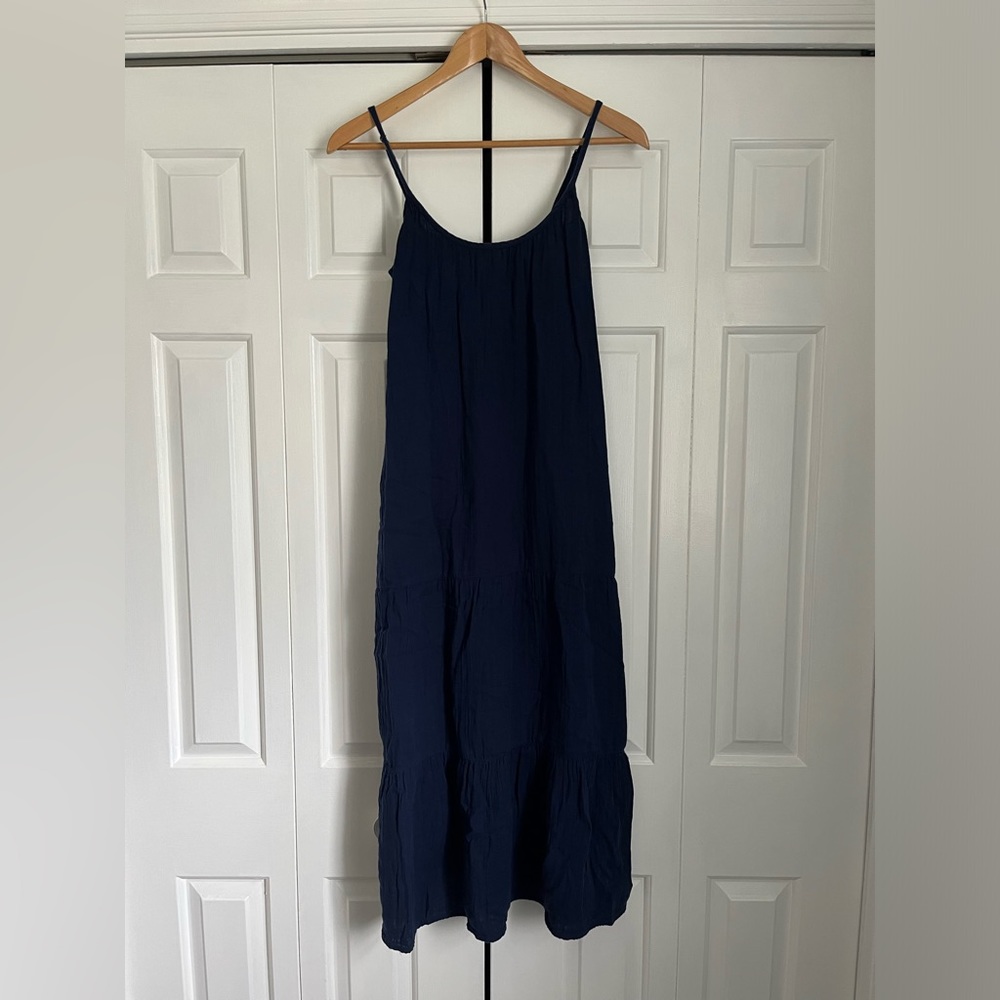 Pact Navy Cotton Gauze Dress - Small